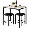 RELAX4LIFE Mange Debout avec Tabouret, Table Bar Cuisine avec Tabouret Compacte, Plateau en Faux Marbre, Style Industriel pou