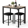 RELAX4LIFE Mange Debout avec Tabouret, Table Bar Cuisine avec Tabouret Compacte, Plateau en Faux Marbre, Style Industriel pou
