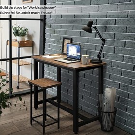 Miadomodo® Table Haute avec 2 Tabourets de Bar - Style Industriel, Repose-Pieds, Cadre en Fer, Marron Rustique-Ensemble Table