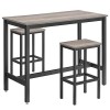 VASAGLE LBT15X, Panneau de Particules, Acier, Marron Rustique & Lot de 2 Chaises de Bar, Tabourets Hauts, sièges, pour Cuisin
