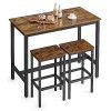 VASAGLE LBT15X, Panneau de Particules, Acier, Marron Rustique & Lot de 2 Chaises de Bar, Tabourets Hauts, sièges, pour Cuisin