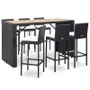 vidaXL Ensemble de Bar 7 pcs Meubles de Patio Mobilier à Dîner dExtérieur Table et Chaises de Salle à Manger Cour Résine Tre