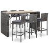 vidaXL Ensemble de Bar 7 pcs Meubles de Patio Mobilier à Dîner dExtérieur Table et Chaises de Salle à Manger Cour Résine Tre