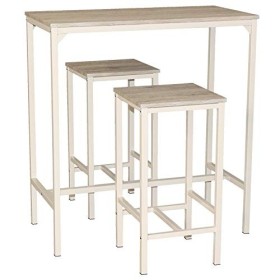 YELLOO Brasil Set Table Bar et 2 tabourets Meubles Cuisine Colour Beige