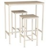 YELLOO Brasil Set Table Bar et 2 tabourets Meubles Cuisine Colour Beige