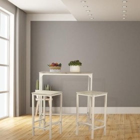 YELLOO Brasil Set Table Bar et 2 tabourets Meubles Cuisine Colour Beige