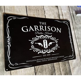 The Garrison Public House Plaque Murale en métal Noir