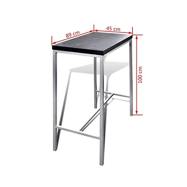 Festnight Ensemble de Bar avec 1 Table et 2 Chaises pour Cuisine, Pub ou Solarium Noir