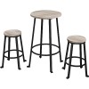 Abician Set de 1 Table de Bar Ronde et 2 Tabourets Hauts en Bois Table Mange-Debout Petit Espace Table de Salle à Manger et 2