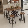 RELAX4LIFE Table à Manger 5 Pcs Industriel avec 4 Tabourets, Ensemble de Table de Bar Bistrot+4 Tabourets de Bar avec Repose-