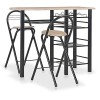 vidaXL Ensemble de Bar avec Etagères 3 pcs Table et Chaises de Bistro Jardin Restaurant Table et Tabourets de Cuisine Meuble 