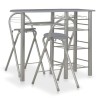 vidaXL Ensemble de Bar avec Etagères 3 pcs Table et Chaises de Bistro Jardin Restaurant Table et Tabourets de Cuisine Meuble 