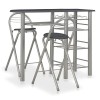 vidaXL Ensemble de Bar avec Etagères 3 pcs Table et Chaises de Bistro Jardin Restaurant Table et Tabourets de Cuisine Meuble 