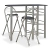 vidaXL Ensemble de Bar avec Etagères 3 pcs Table et Chaises de Bistro Jardin Restaurant Table et Tabourets de Cuisine Meuble 