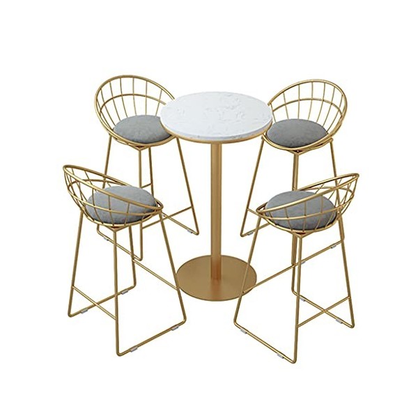 Ensemble de comptoir de Salle à Manger avec 1 Table et 4 chaises, Ensemble de tabourets de Bar Modernes, Facile à Assembler, 