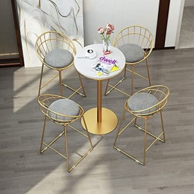 Ensemble de comptoir de Salle à Manger avec 1 Table et 4 chaises, Ensemble de tabourets de Bar Modernes, Facile à Assembler, 