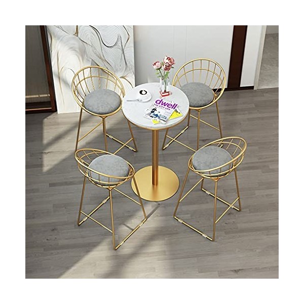 Ensemble de comptoir de Salle à Manger avec 1 Table et 4 chaises, Ensemble de tabourets de Bar Modernes, Facile à Assembler, 