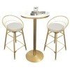 KMFVXZCN Ensemble de Table de Salle à Manger, 3 pièces, Tabouret de Bar, Table de Bar et chaises, Plateau en marbre Facile à 