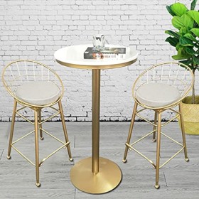 KMFVXZCN Ensemble de Table de Salle à Manger, 3 pièces, Tabouret de Bar, Table de Bar et chaises, Plateau en marbre Facile à 