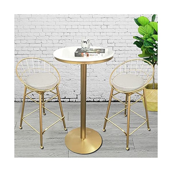 KMFVXZCN Ensemble de Table de Salle à Manger, 3 pièces, Tabouret de Bar, Table de Bar et chaises, Plateau en marbre Facile à 