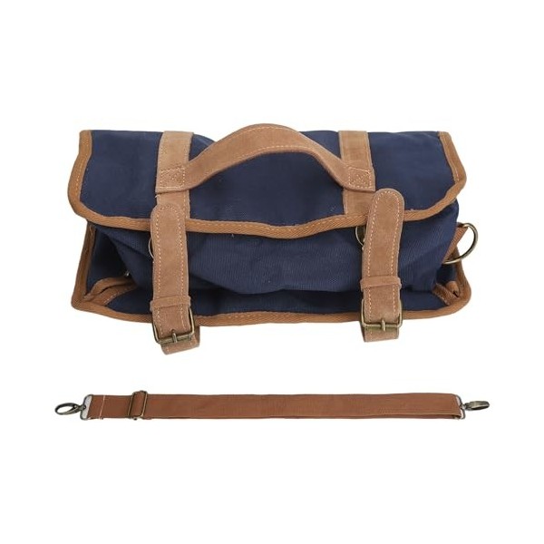 AUNMAS Sac à Outils Portable Barman avec Toile Imperméable, Plusieurs Compartiments Bandoulière Conçu pour Les Barmans Blue