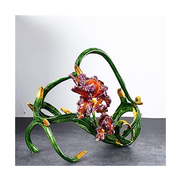 LJPDY MGWYE Casier à vin Rouge européen Artefact en métal Casier à vin Ornements Modélisation de Fleurs Or Vert Couleur : Ar