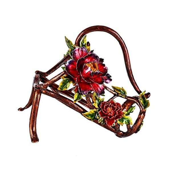 LJPDY MGWYE Casier à vin Rouge européen Artefact en métal Casier à vin Ornements Modélisation de Fleurs Or Vert Couleur : Ar