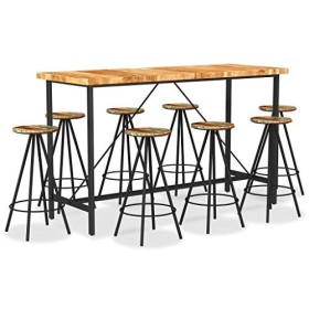 Générique Ensemble de Bar 9 pcs Bois dacacia et de récupération massifMeubles,Ensembles de Meubles,Meubles de Salle à Manger