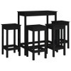 Générique Ensemble de Bar 5 pcs Noir Bois de pin massifMeubles,Ensembles de Meubles,Meubles de Salle à Manger