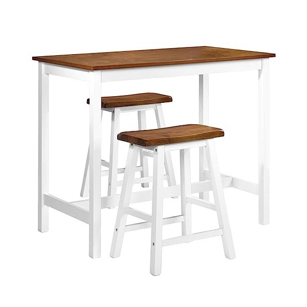 Générique Table de Bar et Tabouret 3 pcs Bois massifMeubles,Ensembles de Meubles,Meubles de Salle à Manger