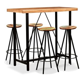 Générique Ensemble de Bar 5 pcs Bois dacacia Massif et de récupérationMeubles,Ensembles de Meubles,Meubles de Salle à Manger