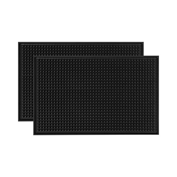 Tapis de bar en caoutchouc lot de 2 , 45,7 x 30,5 cm, tapis de séchage durable et élégant pour bars, restaurants, cafés et c