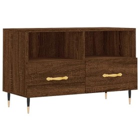 Meuble TV Chêne Marron 80x36x50 cm Bois dingénierie - Meuble télé, Meuble TV Industriel, Meuble Chambre, Convient pour Salon