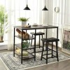 Giantex Ensemble table de salle à manger 3 pièces, table et chaises de bar, 3 étagères de rangement, table de cuisine, table