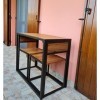 YELLOO Mod. Siena Table Bar et 2 chaises Marron Cuisine tabourets