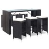vidaXL Meuble de Bar de Jardin 7 pcs avec Coussins Mobilier de Bistro Table et Chaises à Dîner Mobilier de Salle à Manger Pub