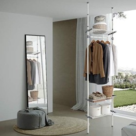 Kit Closet no3 Dressing 2 étagères + Panier, métal 240/280 cm Profondeur : 25 cm. Largeur : 68 cm.