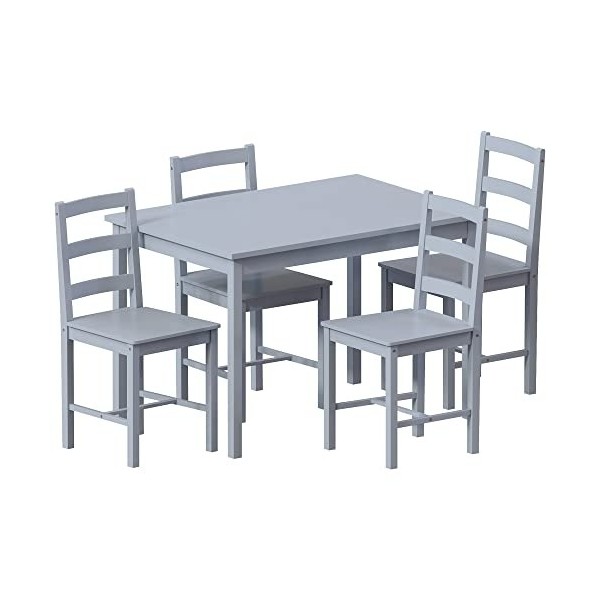 Vida Designs Ensemble Salle à Manger, Gris, 4 Seater