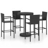 vidaXL Ensemble de Bar de Jardin 5 pcs Mobilier de Bistrot Ensemble de Salle à Manger dExtérieur Salon de Jardin Résine Tres