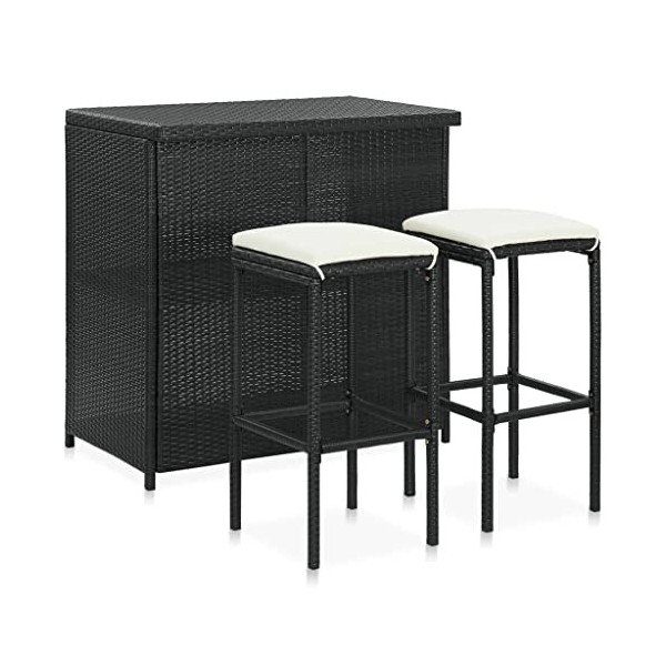 vidaXL Ensemble de Bar 3 pcs Mobilier de Salle à Manger Ensemble de Bistro Table et Tabourets de Pub Meubles de Comptoir Inté
