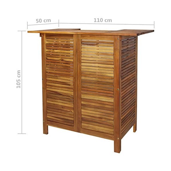 Festnight Ensemble Table de Bar + 2 Chaises en Bois Massif Table Cuisine + 2 tabourets de Bar de Jardin