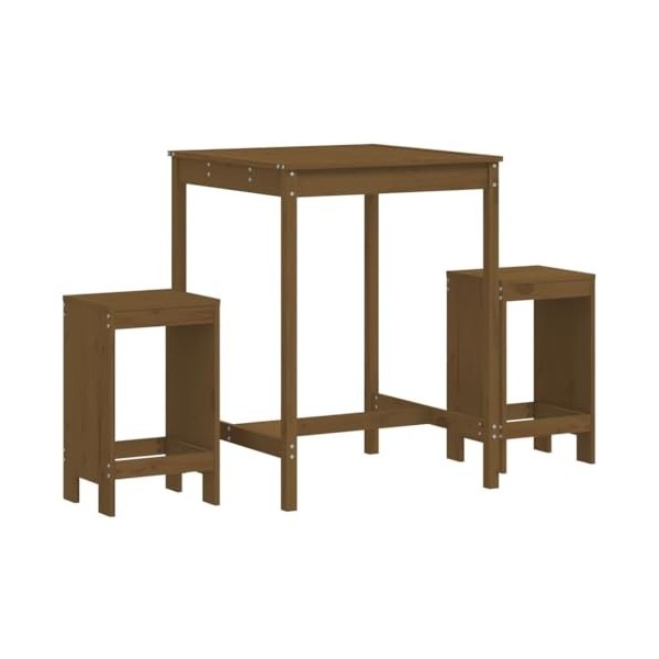 Gecheer Ensemble de bar de jardin 3 pièces - Table haute - Tabourets de bar avec tabourets de bar - Pour salle à manger, salo