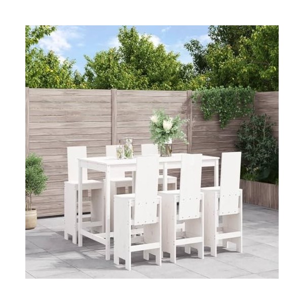 Gecheer Ensemble de 3 meubles de jardin - En pin massif - Gris