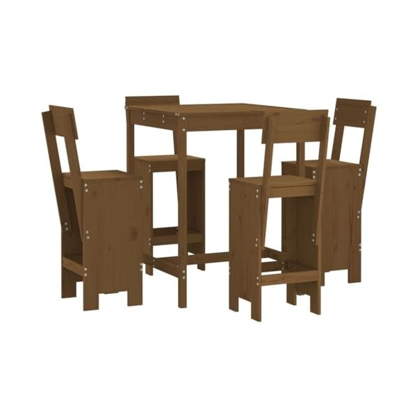 Gecheer Ensemble de 3 meubles de jardin - En pin massif - Gris