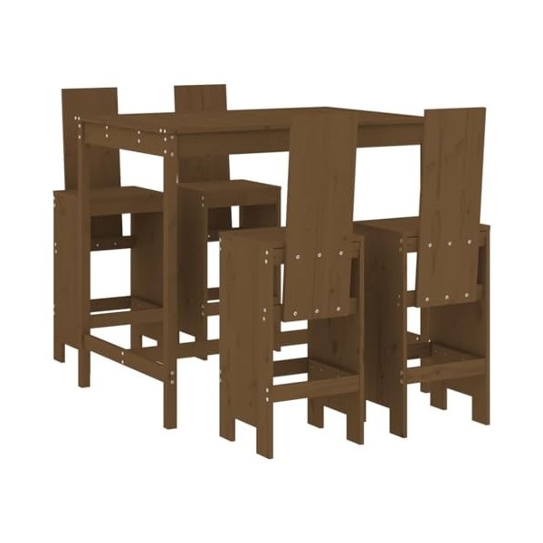 Gecheer Ensemble de 3 meubles de jardin - En pin massif - Gris