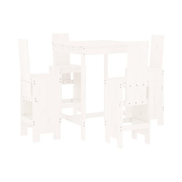 Gecheer Ensemble de 3 meubles de jardin - En pin massif - Gris