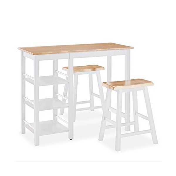 Gecheer Lot de 3 meubles de bistrot 108 x 48 x 90,8 cm L x l x H - Ensemble de bar, tabourets de jardin, groupe de salle à 