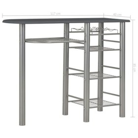 Gecheer Ensemble de bar 3 pièces avec étagères - Table de bar - Table haute - Table de bistrot avec 2 chaises pliantes - Tabl