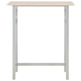 Générique Ensemble de Bar 3 pcs Bois et acierMeubles,Ensembles de Meubles,Meubles de Salle à Manger