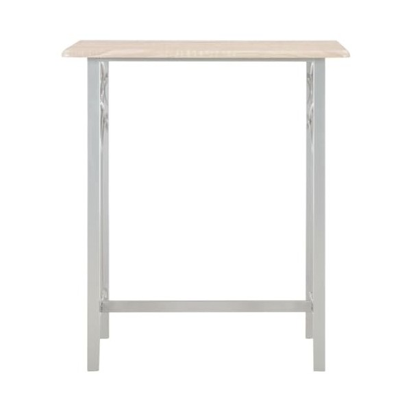 Générique Ensemble de Bar 3 pcs Bois et acierMeubles,Ensembles de Meubles,Meubles de Salle à Manger